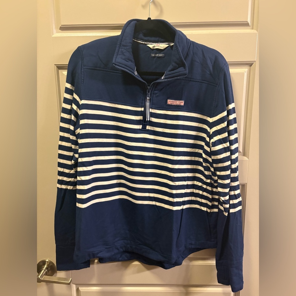 Vineyard Vines Blue Quarter-Zip Pullover - Picture 1 of 5